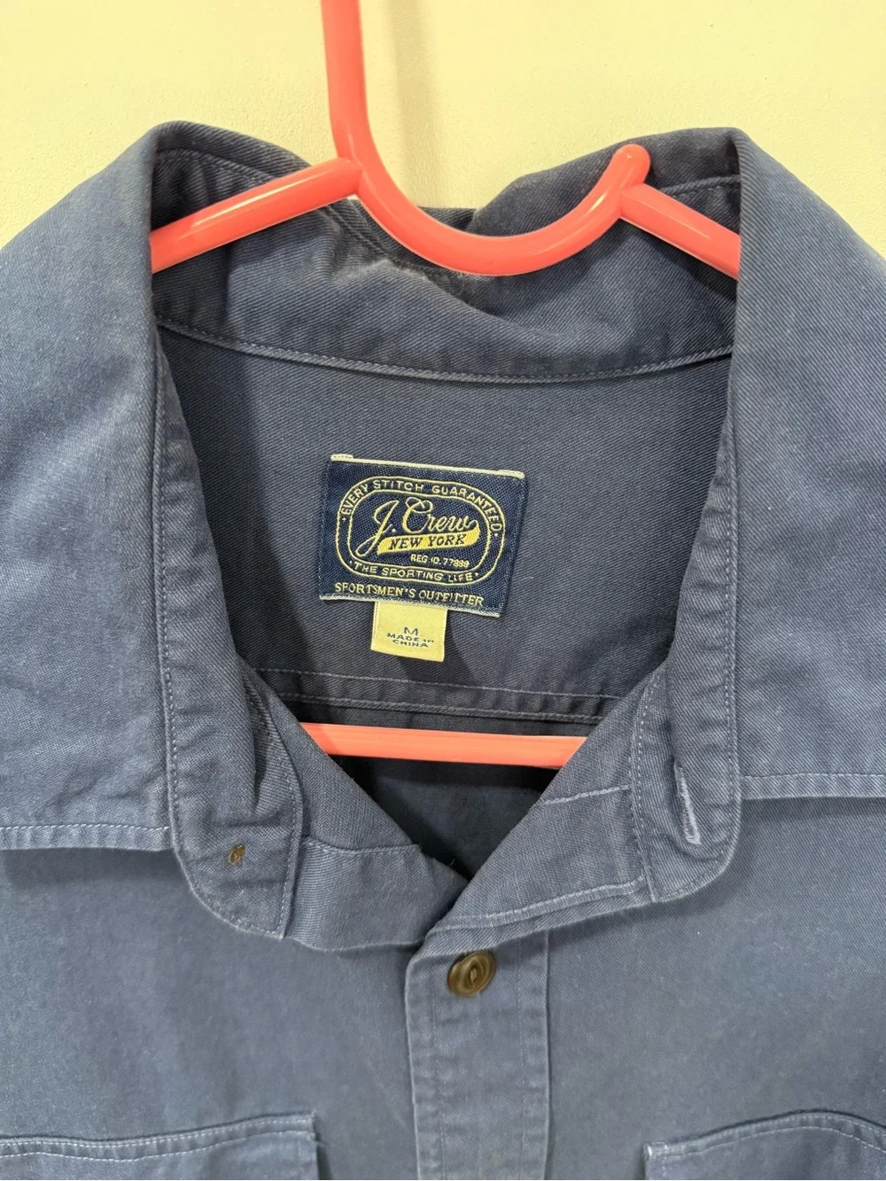 J. Crew Men's Button-Down Work Shirt in Navy Blue